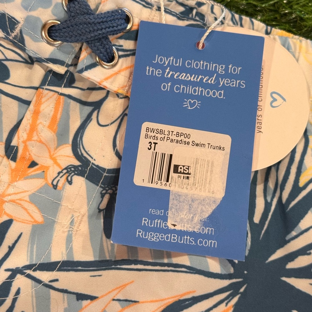 Rugged Butts Tropical Print Swim Trunks - Picture 3 of 4